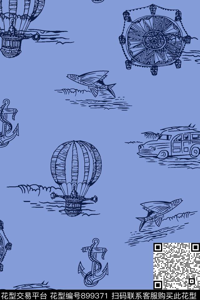 船锚气球摩天轮数码印花华亿平台下载（图片编号: 899371） - 瓦栏（Walan）