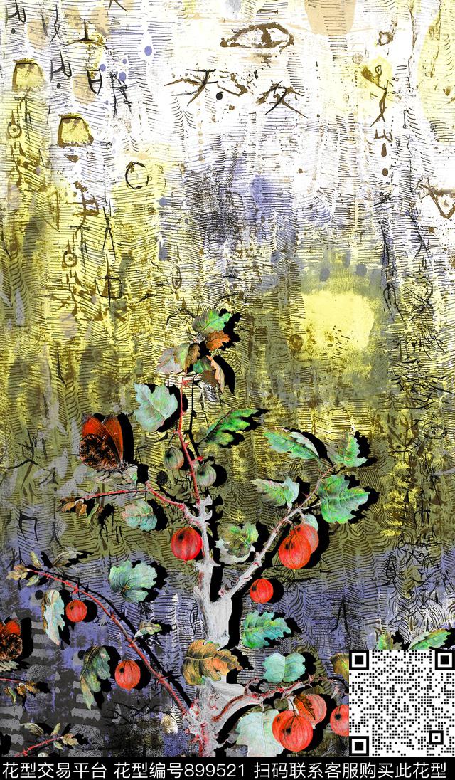 油画华亿平台中老年定位花数码印花华亿平台下载（图片编号: 899521） - 瓦栏（Walan）