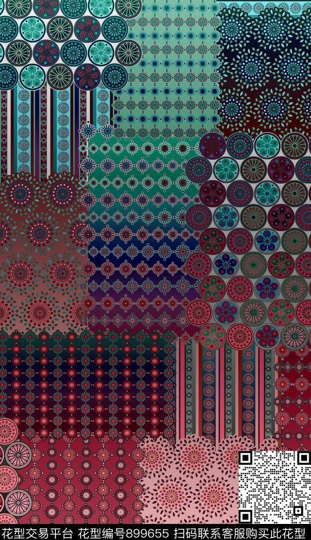 民族风数码印花华亿平台下载（图片编号: 899655） - 瓦栏（Walan）