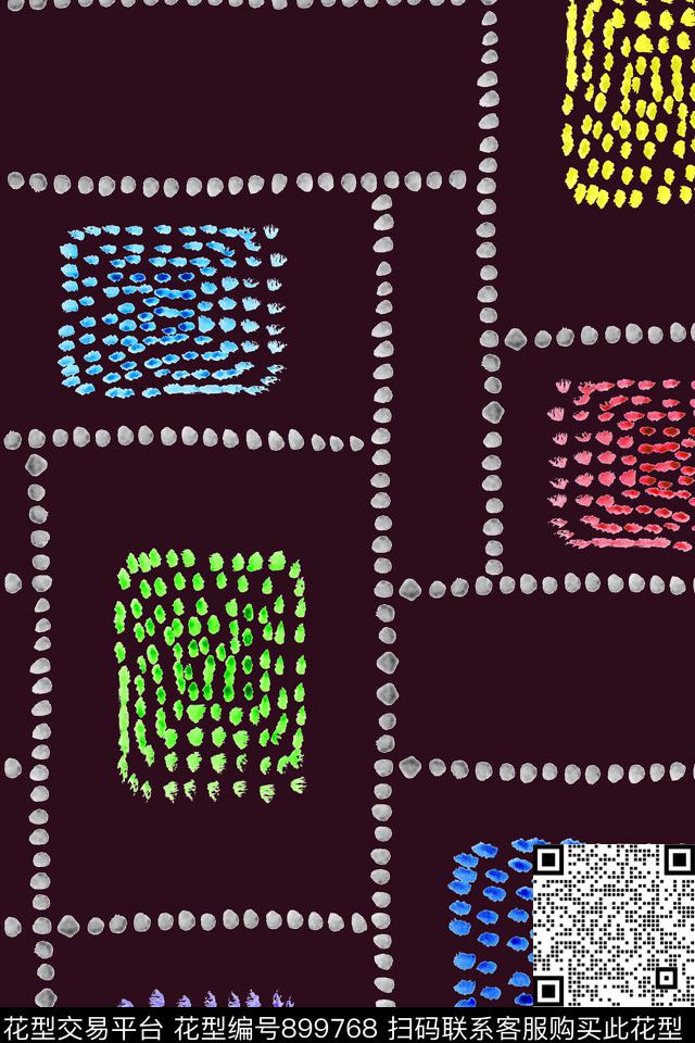 简约抽象几何数码印花华亿平台下载（图片编号: 899768） - 瓦栏（Walan）
