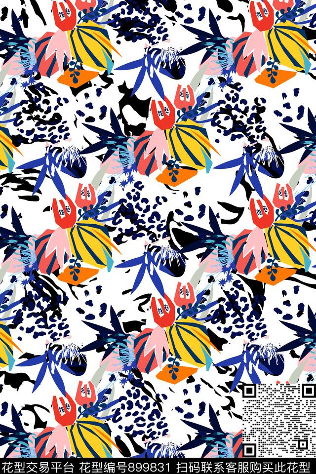 抽象花卉年轻时尚传统华亿平台传统印花华亿平台下载（图片编号: 899831） - 瓦栏（Walan）