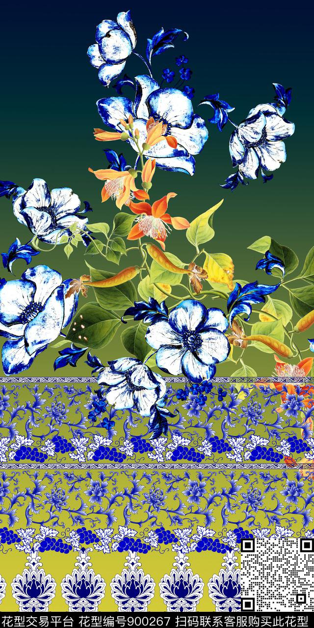 定位花数码印花华亿平台下载（图片编号: 900267） - 瓦栏（Walan）