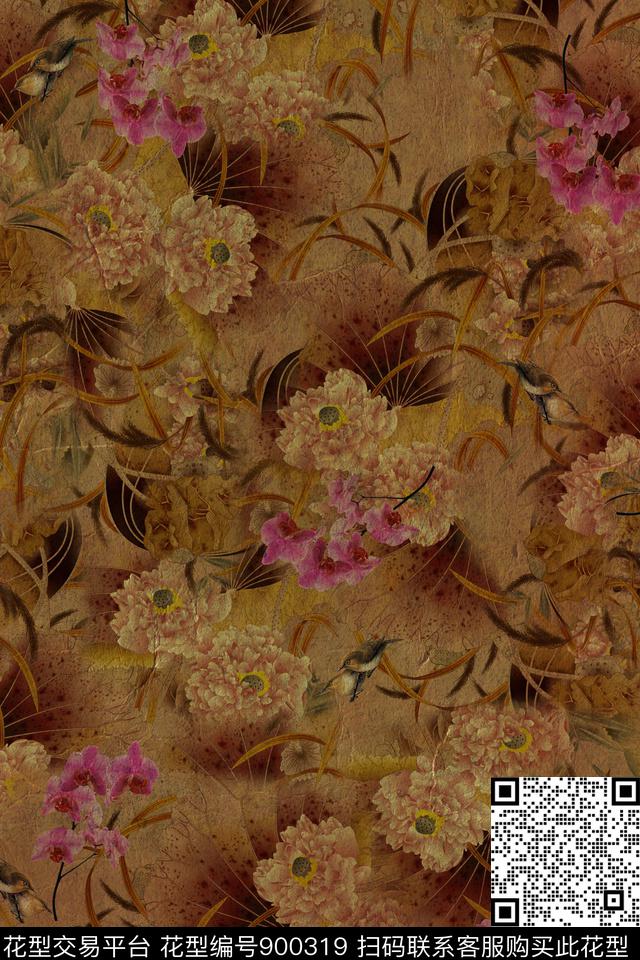 香云纱数码印花华亿平台下载（图片编号: 900319） - 瓦栏（Walan）