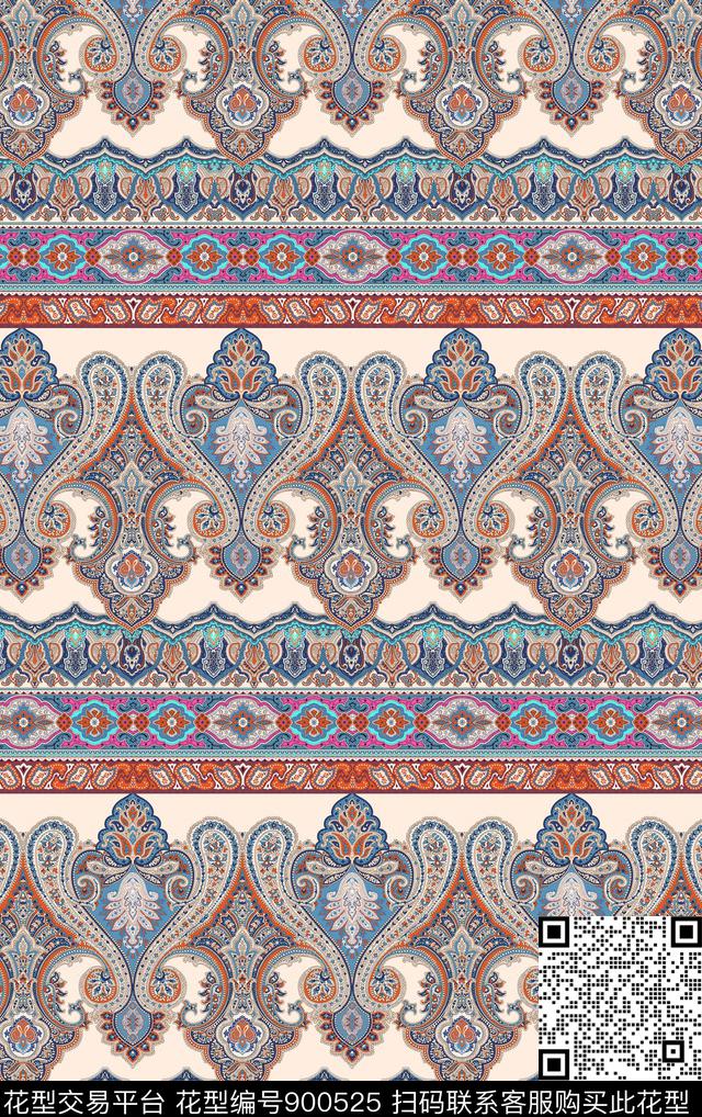 民族风波西米亚数码印花华亿平台下载（图片编号: 900525） - 瓦栏（Walan）