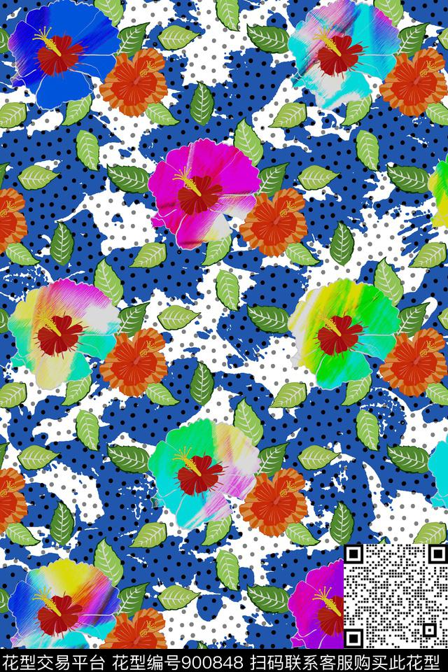 花卉花朵时尚年轻时尚传统印花华亿平台下载（图片编号: 900848） - 瓦栏（Walan）