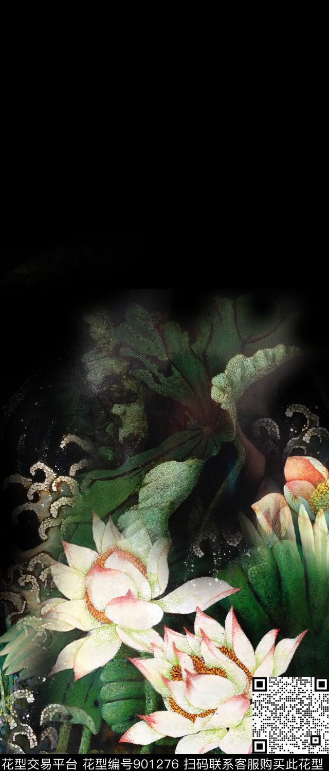 花卉抽象油画华亿平台数码印花华亿平台下载（图片编号: 901276） - 瓦栏（Walan）