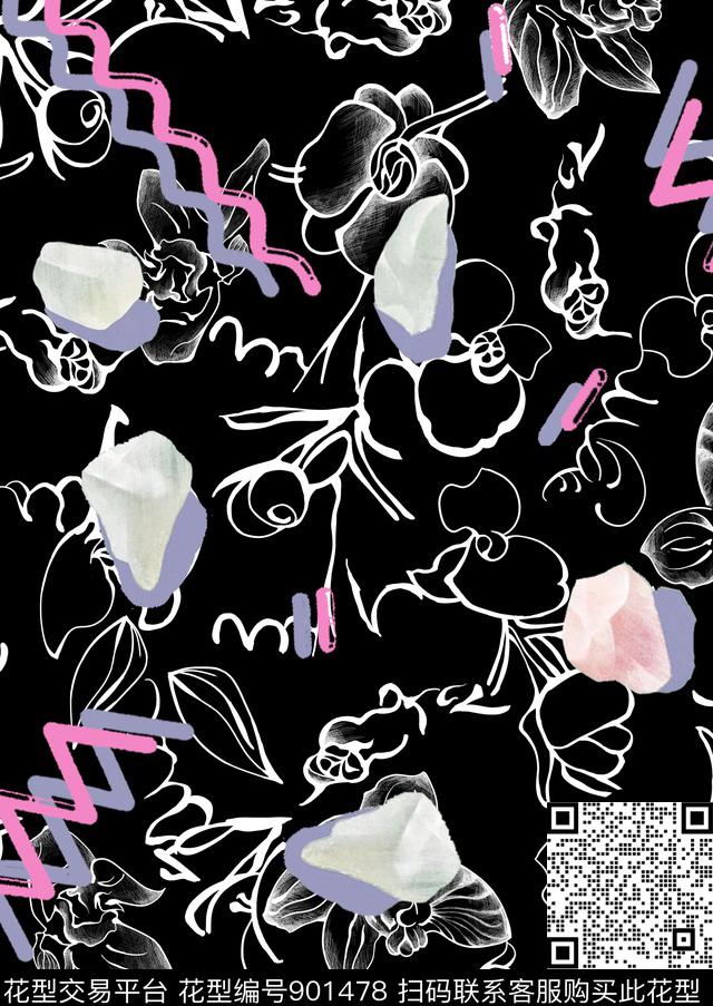 文艺复古趣味传统印花华亿平台下载（图片编号: 901478） - 瓦栏（Walan）