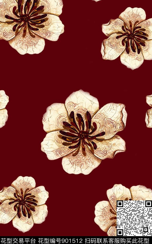 花卉迪拜花卉数码印花华亿平台下载（图片编号: 901512） - 瓦栏（Walan）