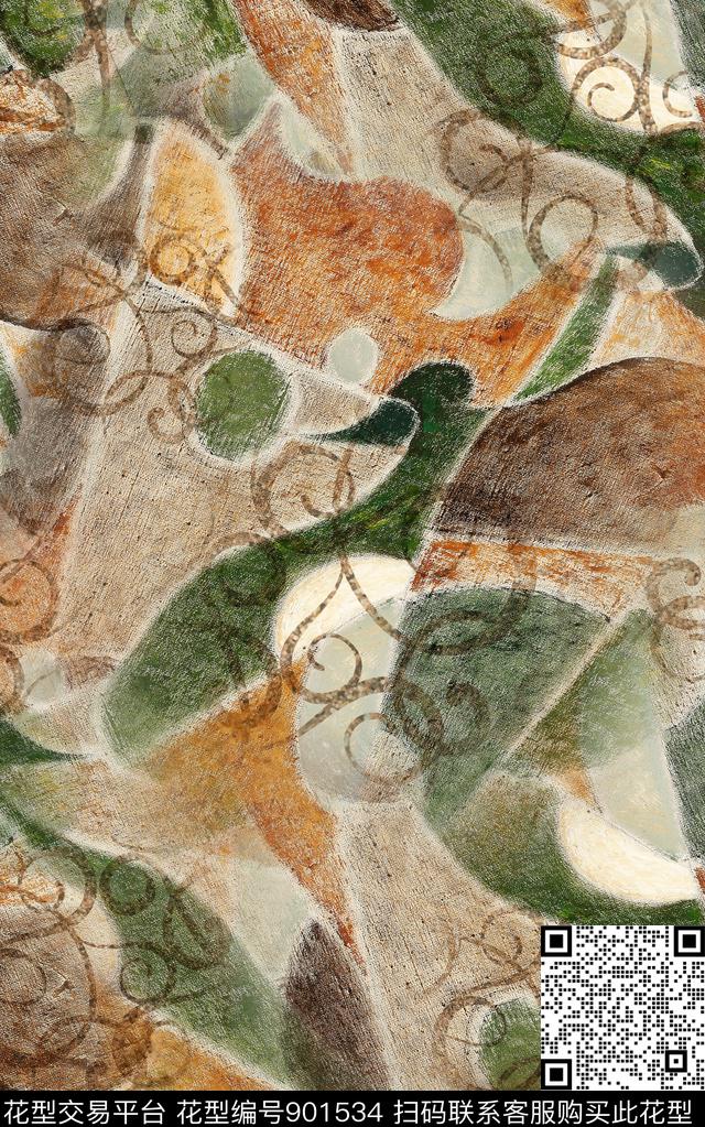 民族风纹理数码印花华亿平台下载（图片编号: 901534） - 瓦栏（Walan）