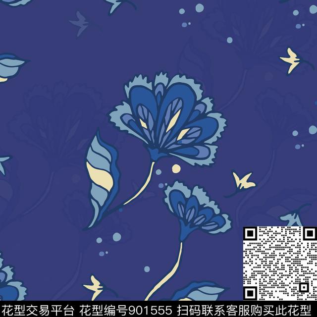 旗袍写意壁画传统印花华亿平台下载（图片编号: 901555） - 瓦栏（Walan）