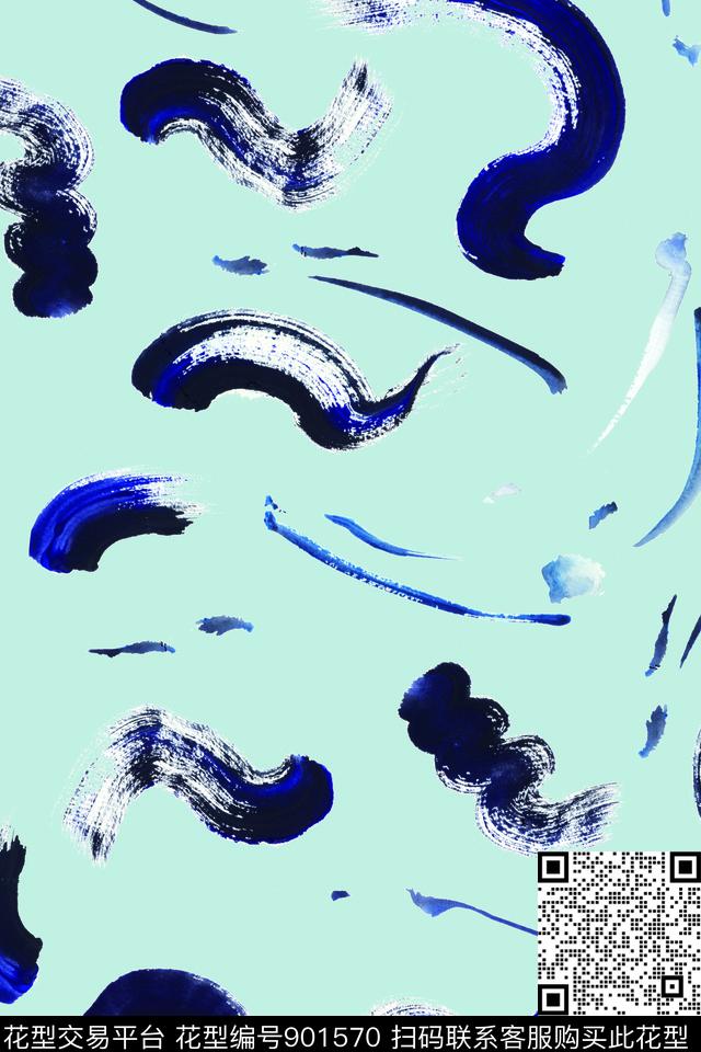 复古抽象女装数码印花华亿平台下载（图片编号: 901570） - 瓦栏（Walan）