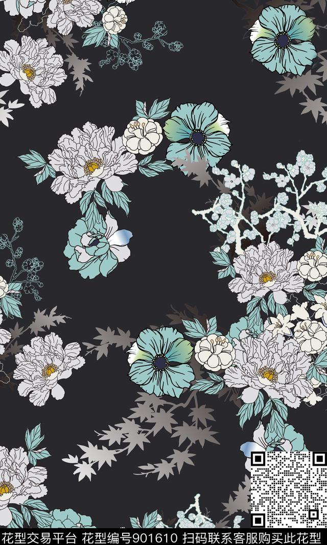 旗袍素雅大牌风传统印花华亿平台下载（图片编号: 901610） - 瓦栏（Walan）