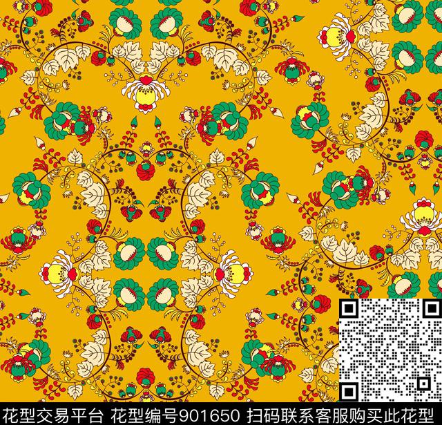 小碎花传统华亿平台韩国传统印花华亿平台下载（图片编号: 901650） - 瓦栏（Walan）