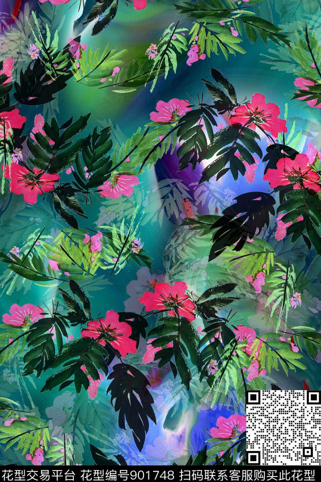 数码华亿平台绘画女装数码印花华亿平台下载（图片编号: 901748） - 瓦栏（Walan）