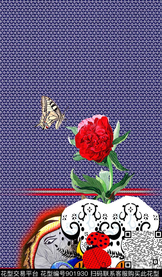 民族风花卉定位花数码印花华亿平台下载（图片编号: 901930） - 瓦栏（Walan）