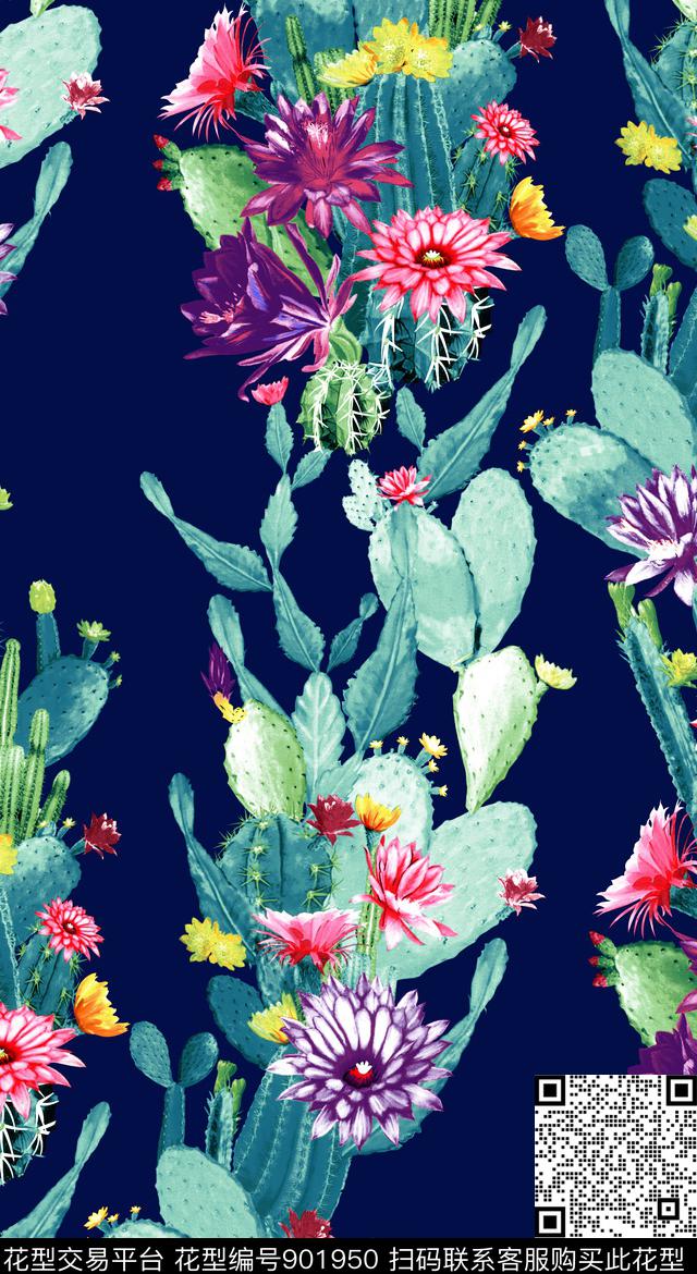 大花欧洲花卉数码印花华亿平台下载（图片编号: 901950） - 瓦栏（Walan）