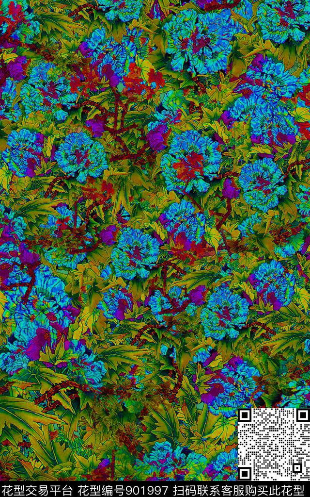 水墨风迷彩创意传统印花华亿平台下载（图片编号: 901997） - 瓦栏（Walan）