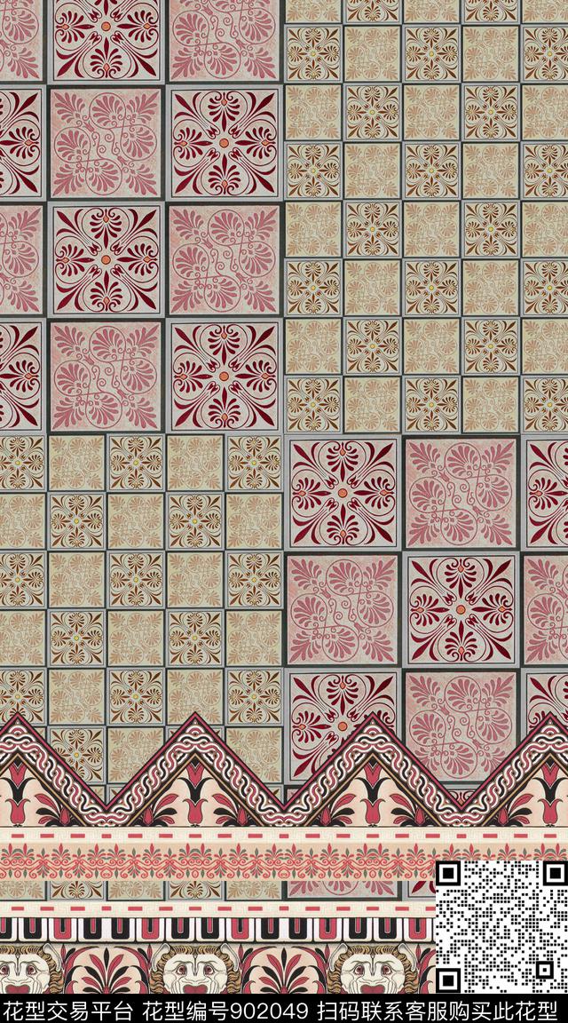 中国风民族风波西米亚数码印花华亿平台下载（图片编号: 902049） - 瓦栏（Walan）