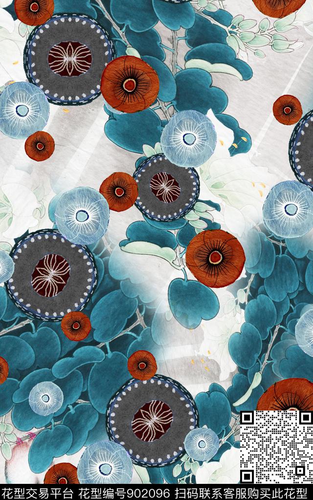 民族风波西米亚几何数码印花华亿平台下载（图片编号: 902096） - 瓦栏（Walan）