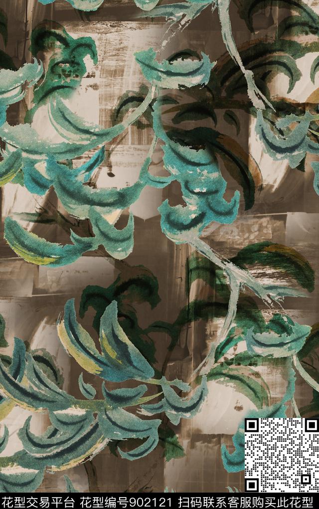 香云纱民族风波西米亚数码印花华亿平台下载（图片编号: 902121） - 瓦栏（Walan）