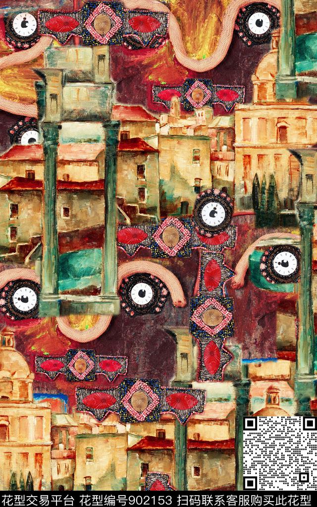 民族风波西米亚肌理数码印花华亿平台下载（图片编号: 902153） - 瓦栏（Walan）