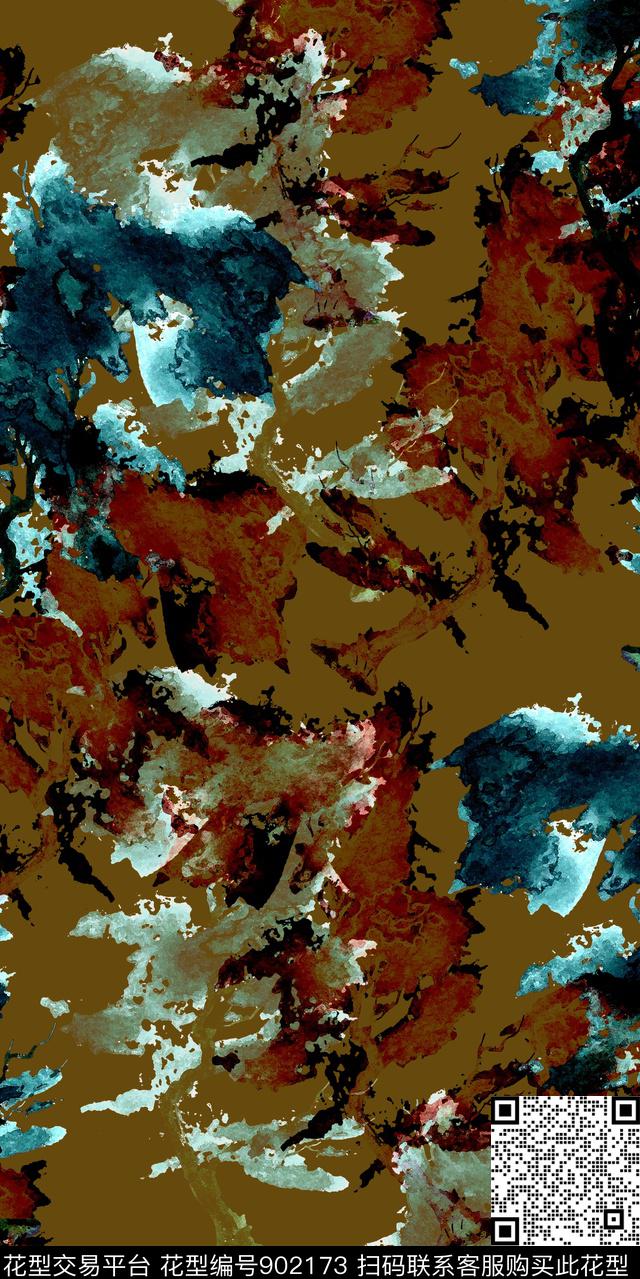 复古数码华亿平台水墨风数码印花华亿平台下载（图片编号: 902173） - 瓦栏（Walan）