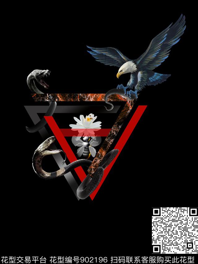 老鹰男装蛇数码印花华亿平台下载（图片编号: 902196） - 瓦栏（Walan）