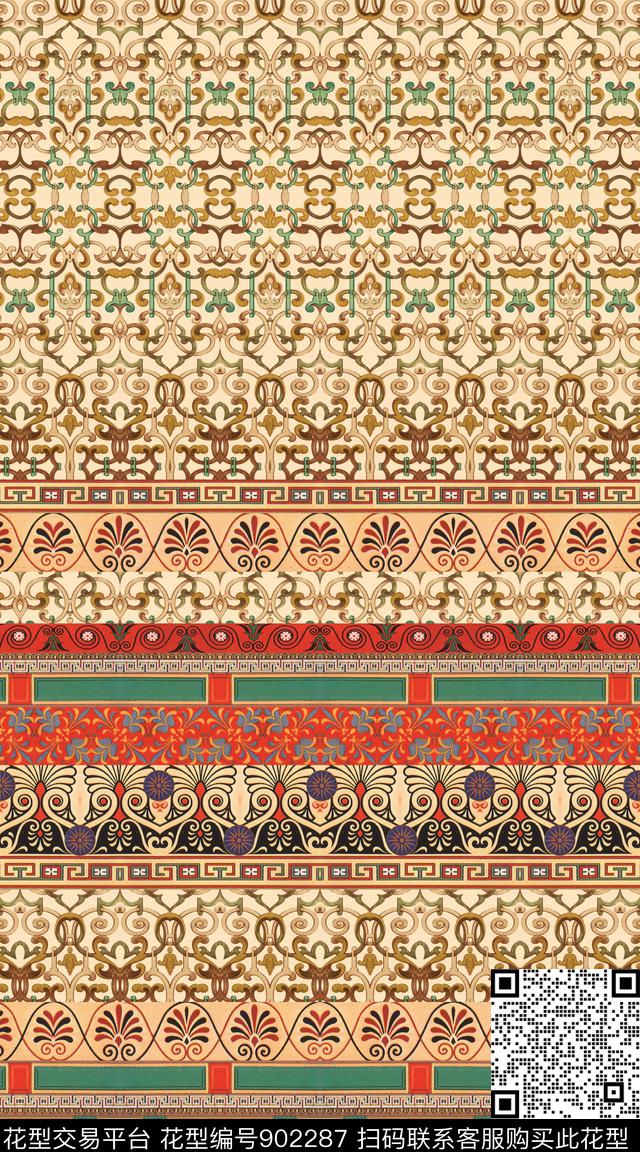 民族风波西米亚几何数码印花华亿平台下载（图片编号: 902287） - 瓦栏（Walan）