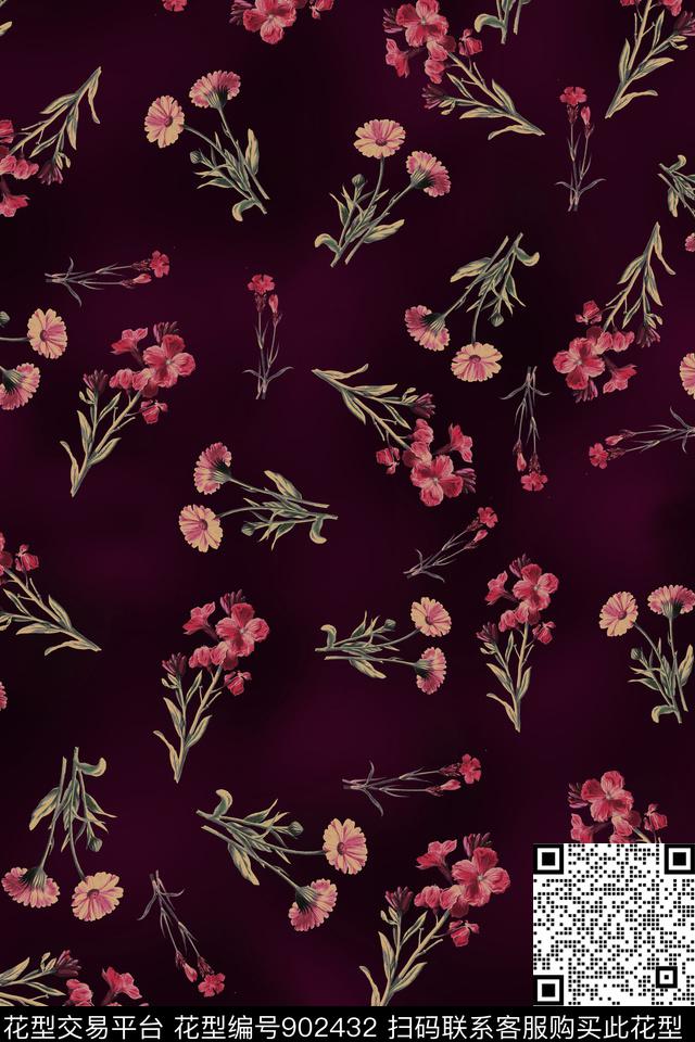 花卉小碎花数码印花华亿平台下载（图片编号: 902432） - 瓦栏（Walan）