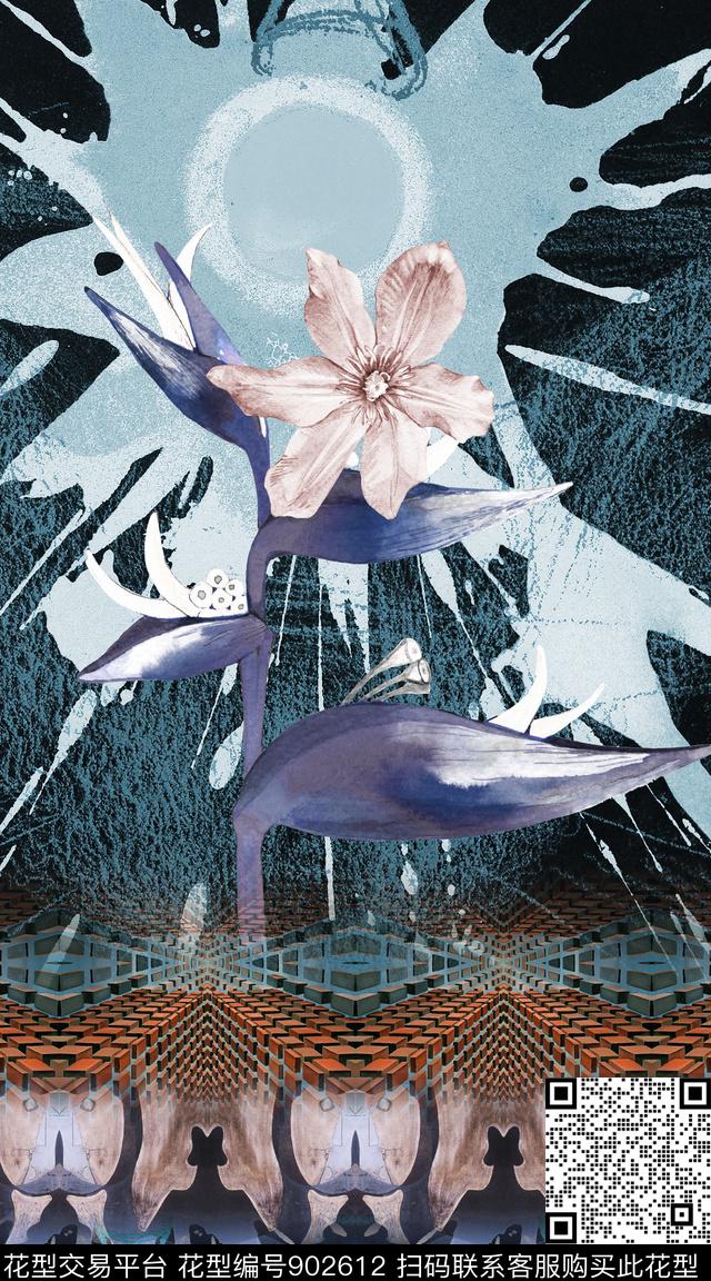 复古民族风休闲数码印花华亿平台下载（图片编号: 902612） - 瓦栏（Walan）