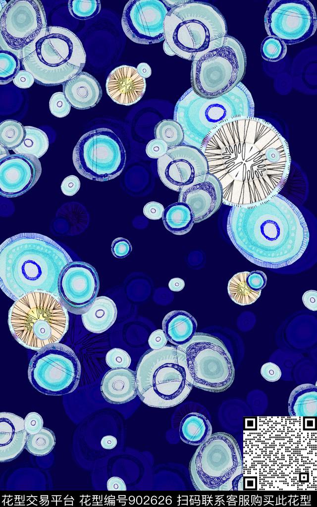 民族风圆形男装满版花数码印花华亿平台下载（图片编号: 902626） - 瓦栏（Walan）