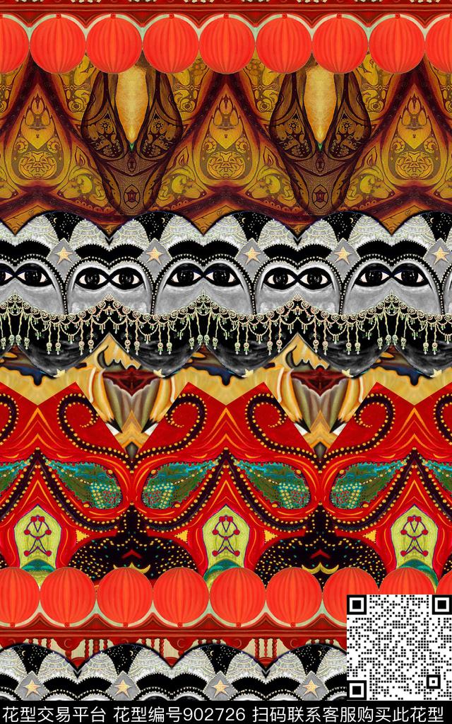 复古民族风波西米亚数码印花华亿平台下载（图片编号: 902726） - 瓦栏（Walan）