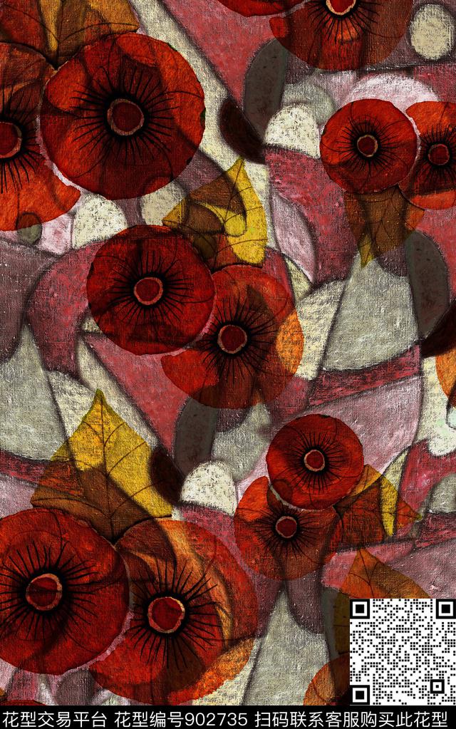 中国风复古民族风数码印花华亿平台下载（图片编号: 902735） - 瓦栏（Walan）