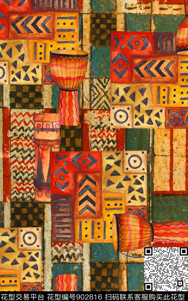 复古民族风波西米亚数码印花华亿平台下载（图片编号: 902816） - 瓦栏（Walan）