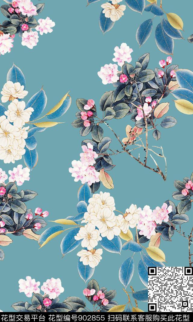 数码华亿平台旗袍素雅数码印花华亿平台下载（图片编号: 902855） - 瓦栏（Walan）