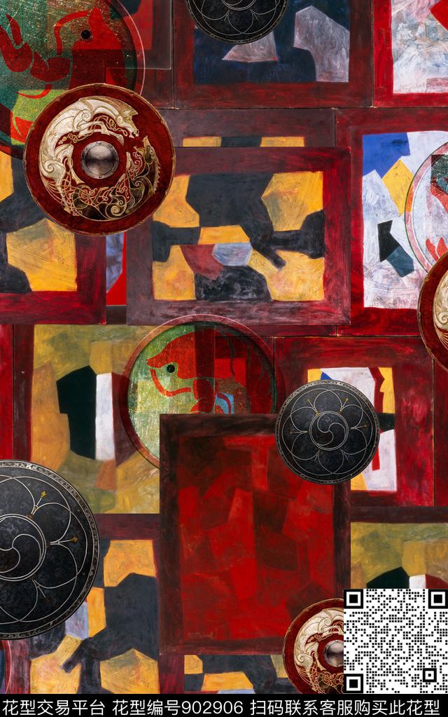 复古民族风数码印花华亿平台下载（图片编号: 902906） - 瓦栏（Walan）
