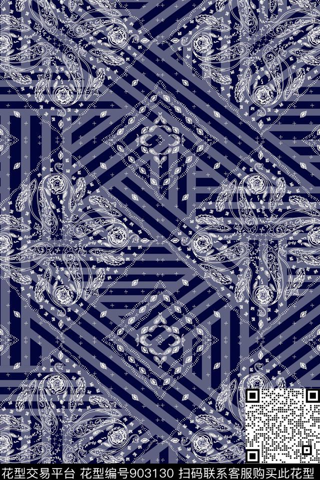 民族风几何佩斯利传统印花华亿平台下载（图片编号: 903130） - 瓦栏（Walan）
