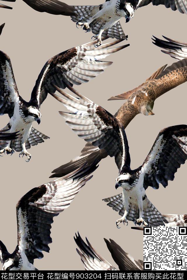 男装动物老鹰传统印花华亿平台下载（图片编号: 903204） - 瓦栏（Walan）