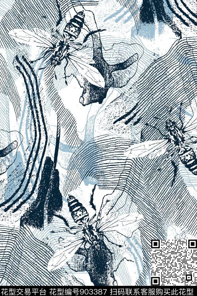 潮牌肌理肌理纹数码印花华亿平台下载（图片编号: 903387） - 瓦栏（Walan）