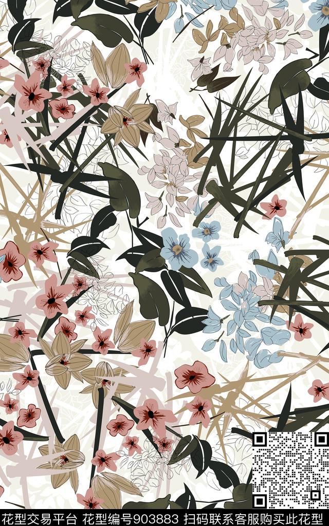 年轻时尚传统华亿平台男装满版花数码印花华亿平台下载（图片编号: 903883） - 瓦栏（Walan）