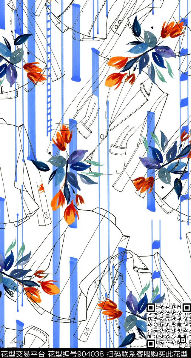 趣味素描年轻时尚数码印花华亿平台下载（图片编号: 904038） - 瓦栏（Walan）