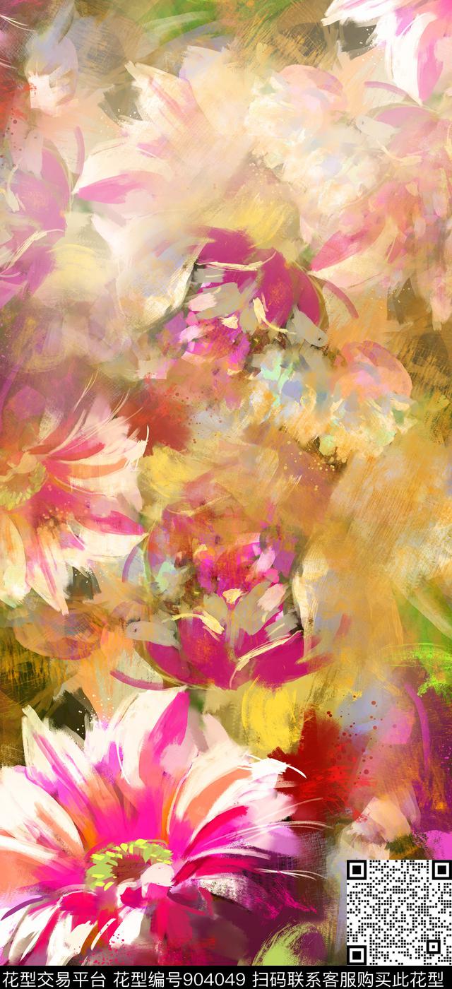 抽象数码华亿平台抽象花卉数码印花华亿平台下载（图片编号: 904049） - 瓦栏（Walan）