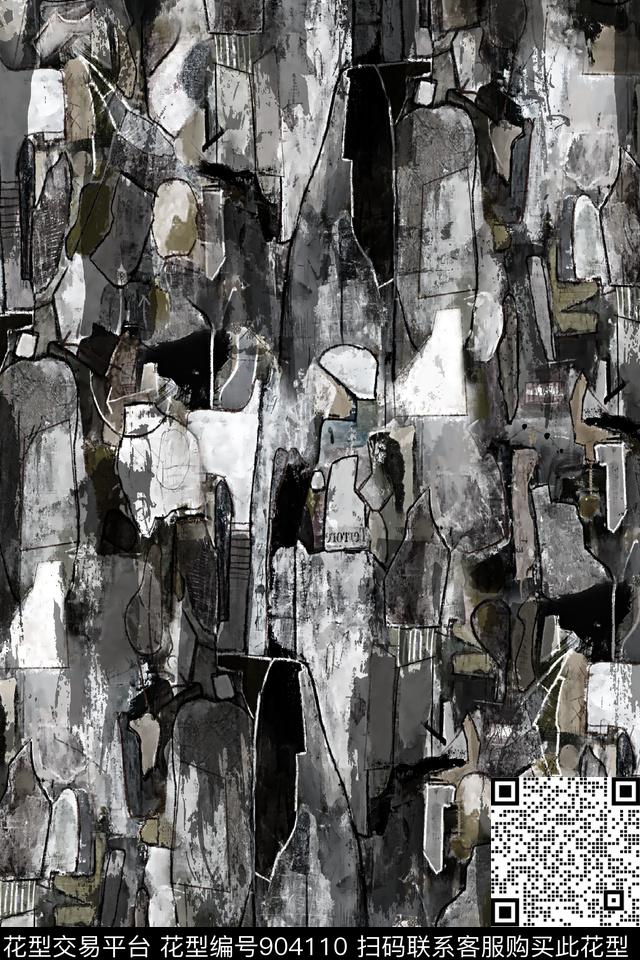 潮牌肌理复古纹理数码印花华亿平台下载（图片编号: 904110） - 瓦栏（Walan）