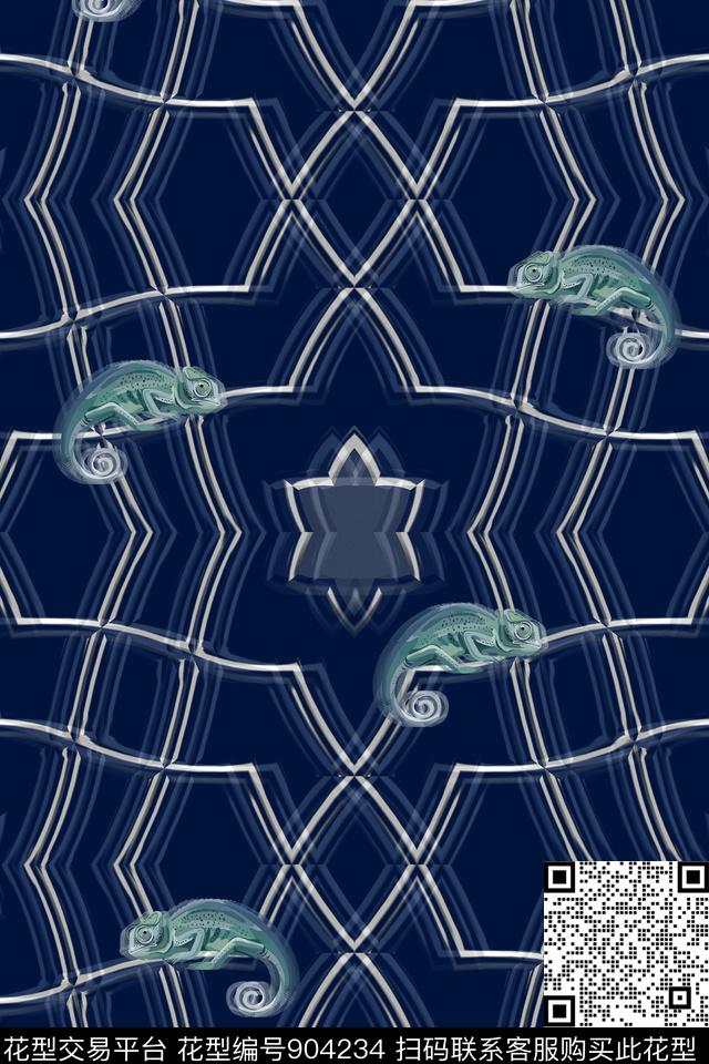 墙纸几何花卉几何传统印花华亿平台下载（图片编号: 904234） - 瓦栏（Walan）