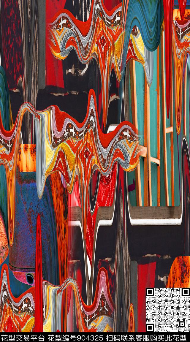 肌理抽象中老年数码印花华亿平台下载（图片编号: 904325） - 瓦栏（Walan）