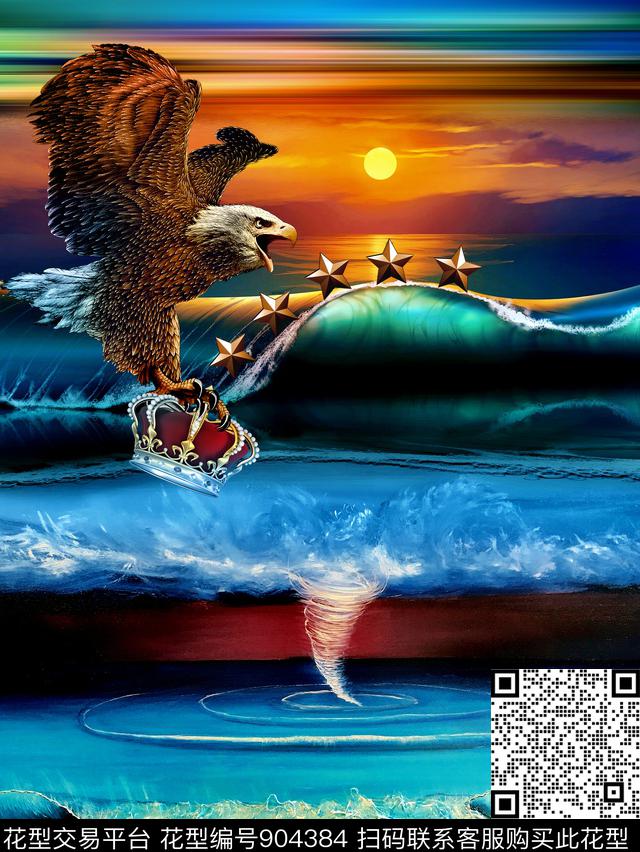 珠宝宝石海浪定位花数码印花华亿平台下载（图片编号: 904384） - 瓦栏（Walan）