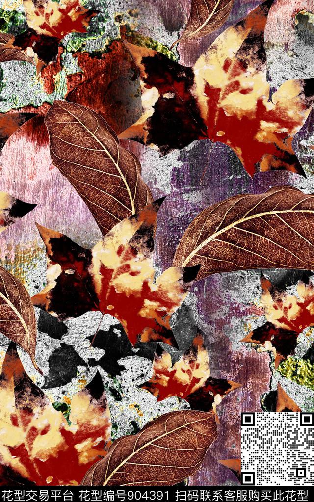 花卉抽象花卉渐变数码印花华亿平台下载（图片编号: 904391） - 瓦栏（Walan）