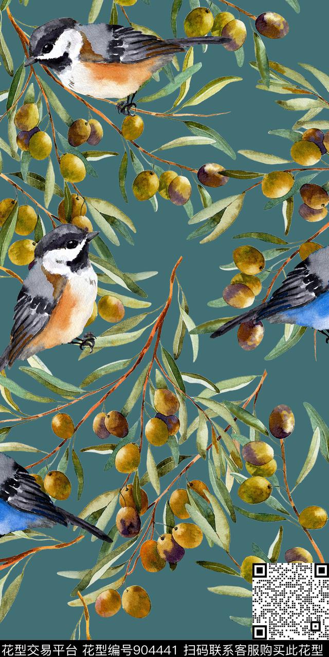 树枝植物昆虫数码印花华亿平台下载（图片编号: 904441） - 瓦栏（Walan）