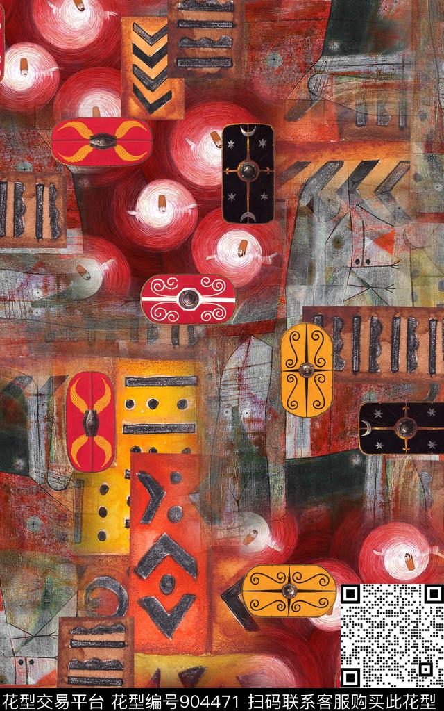 肌理抽象中老年数码印花华亿平台下载（图片编号: 904471） - 瓦栏（Walan）