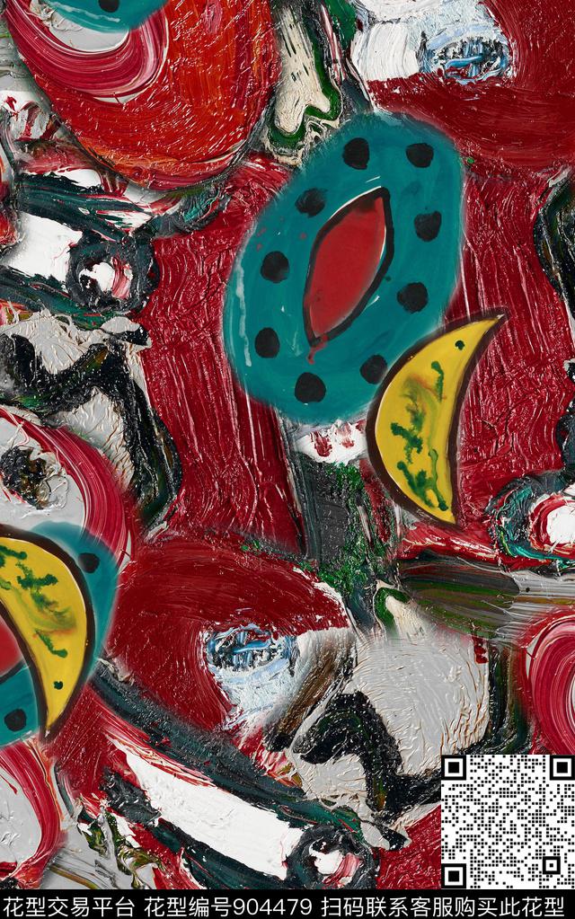 肌理抽象中老年数码印花华亿平台下载（图片编号: 904479） - 瓦栏（Walan）